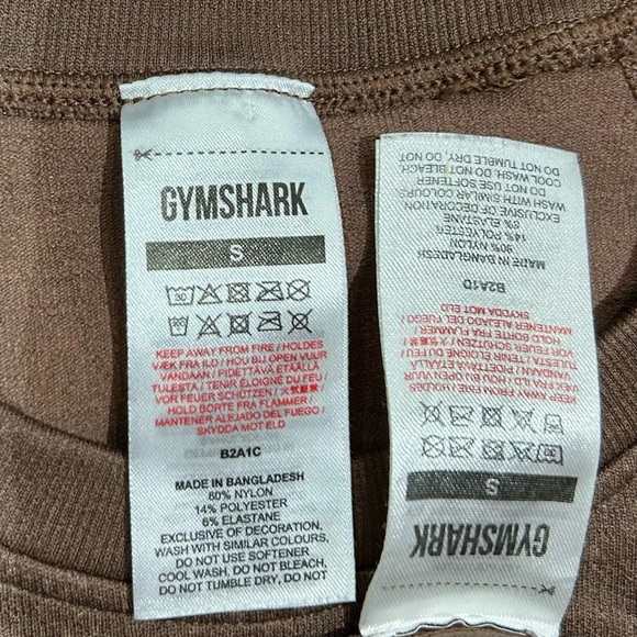 Gymshark Sz S Set Adapt Fleck Seamless Long sleeve and Sports Bra Brown Gym Crop - Picture 8 of 9